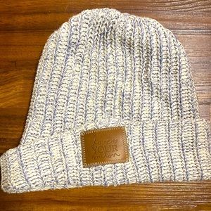 Love Your Melon Blue and White Speckled beanie